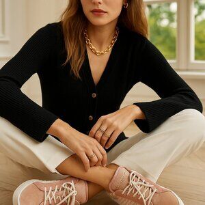 Michael Hayes x Shoes of Prey Quilted Velvet Blush Sneakers Leather Lined